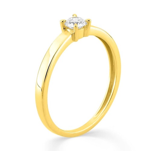 Bague femme solitaire EDORA or 375/1000 jaune et diamant de synthèse 0,20 ct EDO9KLGD028Y
