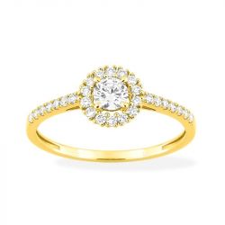 Bague femme entourage edora or 375/1000 jaune et diamants de synthèse 0,40 ct edo9klgd031y - bague-femme-or - edora - 0