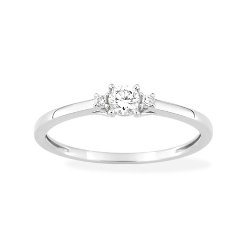 Bague femme solitaire EDORA or 375/1000 blanc et diamants de synthèse 0,16 ct EDO9KLGD042W