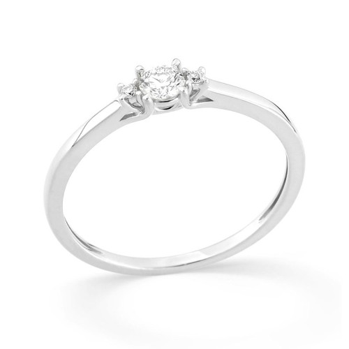 Bague femme solitaire EDORA or 375/1000 blanc et diamants de synthèse 0,16 ct EDO9KLGD042W