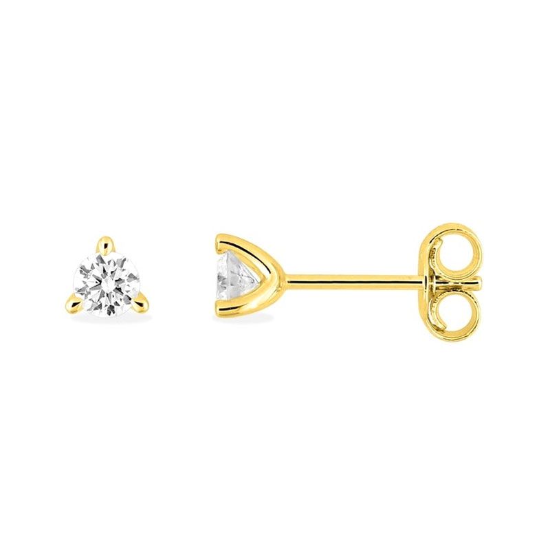 Boucles d'oreilles femme puces edora or 375/1000 jaune et diamants de synthèse 0,20 ct edo9klgd048y - puces - edora