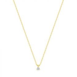 Collier femme solitaire edora or 375/1000 jaune et diamant de synthèse 0,05 ct edo9klgd059y - colliers-or-375-1000 - edora - 0