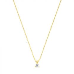 Collier femme solitaire edora or 375/1000 jaune et diamant de synthèse 0,10 ct edo9klgd060y - colliers-or-375-1000 - edora - 0
