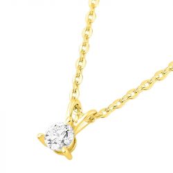 Collier femme solitaire edora or 375/1000 jaune et diamant de synthèse 0,10 ct edo9klgd060y - colliers-or-375-1000 - edora - 1