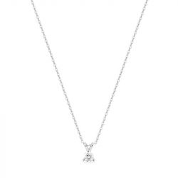 Collier femme solitaire edora or 375/1000 blanc et diamant de synthèse 0,15 ct edo9klgd061w - colliers-or-375-1000 - edora - 0