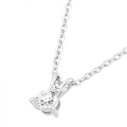 Collier femme solitaire edora or 375/1000 blanc et diamant de synthèse 0,15 ct edo9klgd061w - colliers-or-375-1000 - edora - 1