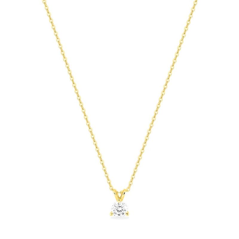 Collier femme solitaire edora or 375/1000 jaune et diamant de synthèse 0,25 ct edo9klgd063y - colliers-or-375-1000 - edora
