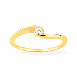 Bague femme solitaire edora or 375/1000 jaune et diamant de synthèse 0,05 ct edo9klgd066y - bague-femme-or - edora - 0