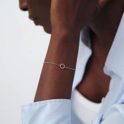 Bracelet femme souple agatha rondou argenté et cristaux 02420789-136-tu - bracelet-argent-femme - edora - 1