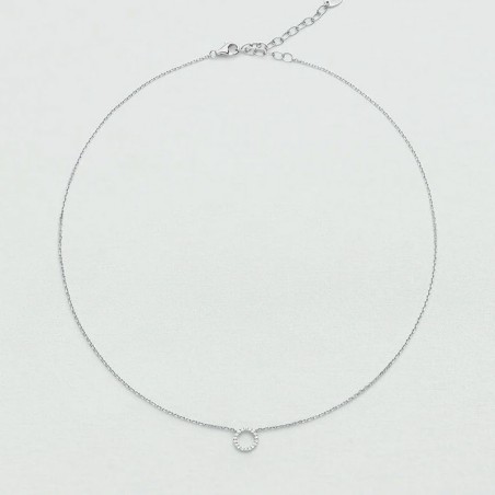 Collier femme ras du cou agatha rondou argenté et cistaux 02621006-136-tu – colliers femme