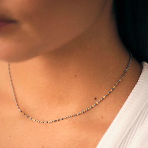 Collier femme ras du cou AGATHA SMARTY doré et billes d'émail coloré 02670200-109-TU