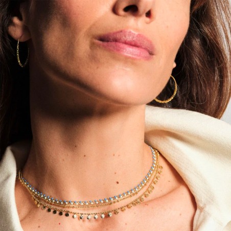 Collier femme ras du cou agatha smarty doré et billes d'émail coloré 02670200-109-tu – colliers femme