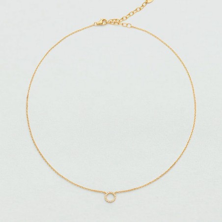 Collier femme ras du cou agatha rondou doré et cristaux 02690226-137-tu – colliers femme