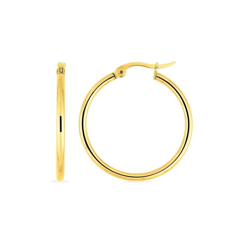 Boucles d'oreilles femme créoles edora acier doré edo435220 - creoles - edora