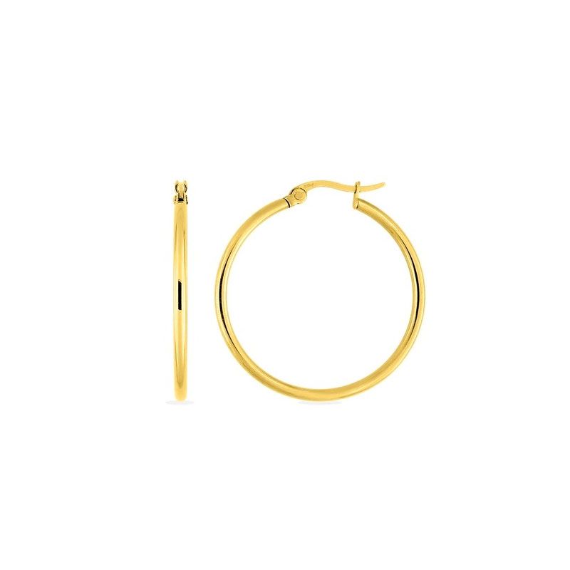 Boucles d'oreilles femme créoles edora acier doré edo435222 - creoles - edora