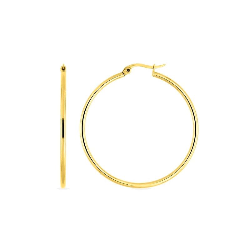 Boucles d'oreilles femme créoles edora acier doré edo435225 - creoles - edora