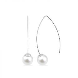 Boucles d'oreilles femme pendantes edora acier et perles de synthèses edo435407 - pendantes - edora - 0