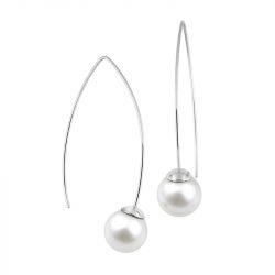 Boucles d'oreilles femme pendantes edora acier et perles de synthèses edo435407 - pendantes - edora - 1