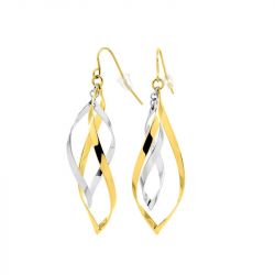 Boucles d'oreilles femme pendantes losanges edora acier bicolore edo435235 - pendantes - edora - 1
