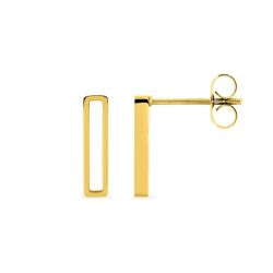 Boucles d'oreilles femme puces rectangles edora acier doré edo435127 - puces - edora - 0