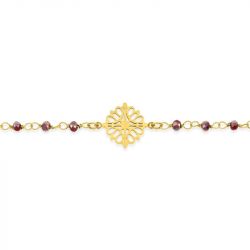 Bracelet femme arabesque edora acier doré et cristaux rouges edo433742 - bracelets-acier - edora - 1
