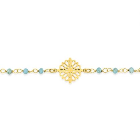 Bracelet or & argent, bracelet plaqué or, bracelet cuir & tissu - bracelets-acier - edora - 2