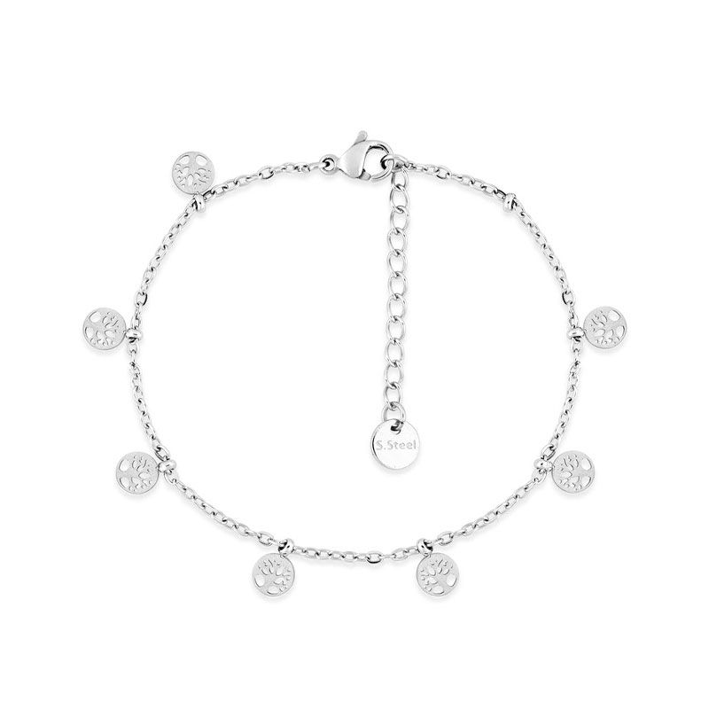 Bracelet femme arbres de vie edora acier edo431274b - bracelets-acier - edora