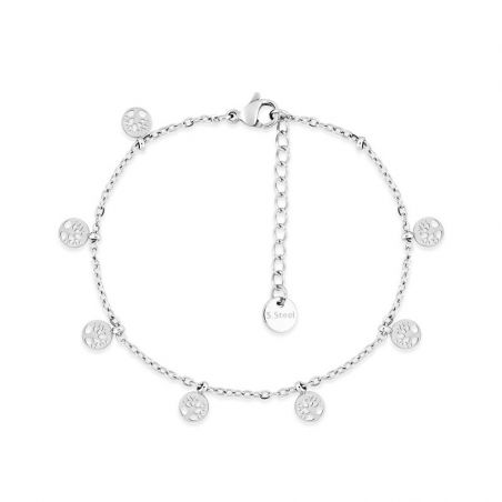 Bracelet or & argent, bracelet plaqué or, bracelet cuir & tissu - bracelets-acier - edora - 1