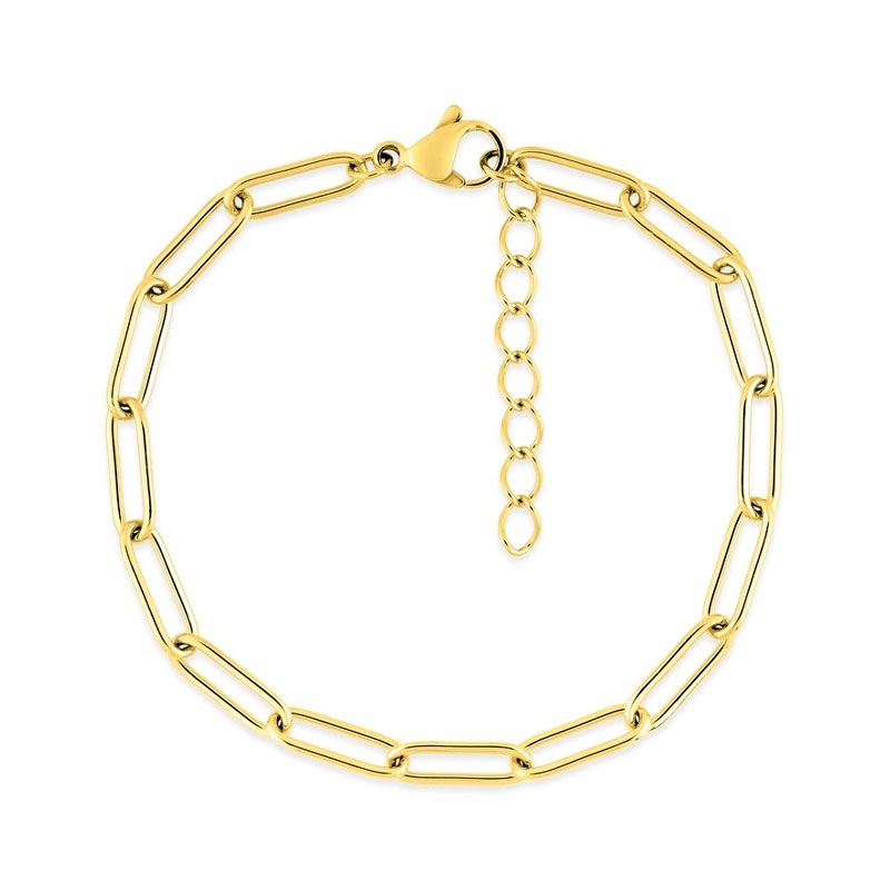 Bracelet femme chaîne maille forçat edora acier doré edo431080b-16 - bracelets-acier - edora