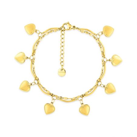 Bracelet or & argent, bracelet plaqué or, bracelet cuir & tissu - bracelets-acier - edora - 1