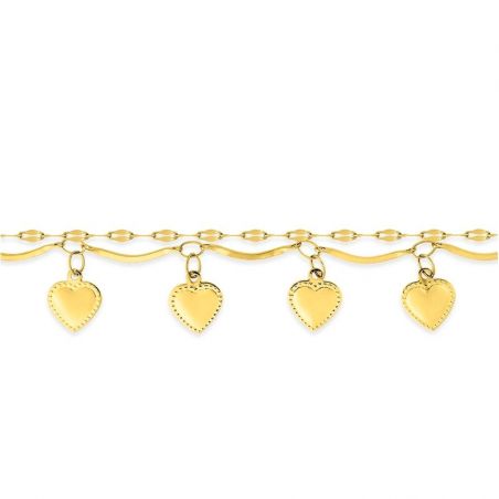 Bracelet or & argent, bracelet plaqué or, bracelet cuir & tissu - bracelets-acier - edora - 2