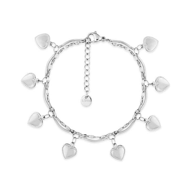 Bracelet femme coeurs edora acier edo433660 - bracelets-acier - edora