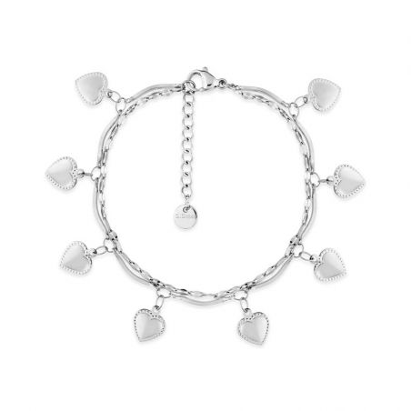 Bracelet or & argent, bracelet plaqué or, bracelet cuir & tissu - bracelets-acier - edora - 1