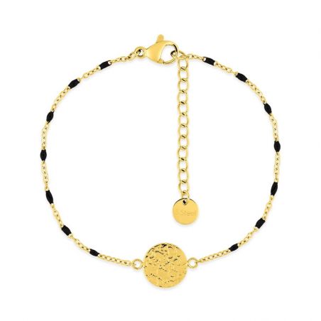 Bracelet or & argent, bracelet plaqué or, bracelet cuir & tissu - bracelets-acier - edora - 1