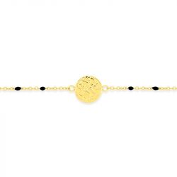 Bracelet femme edora acier doré et résine noire edo433785 - bracelets-acier - edora - 1