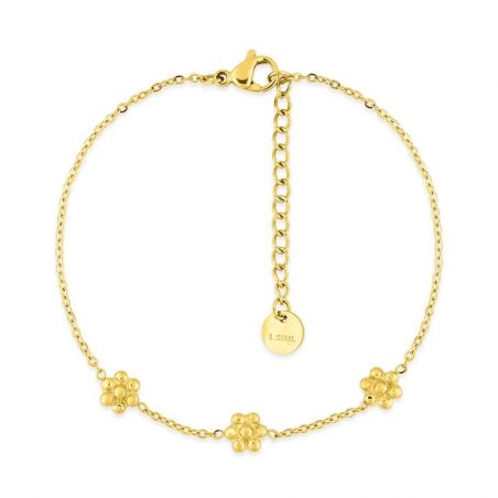 Bracelet or & argent, bracelet plaqué or, bracelet cuir & tissu - bracelets-acier - edora - 1