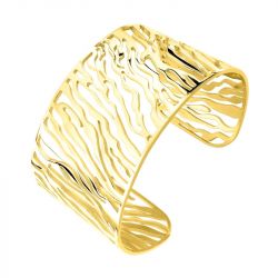 Bracelet femme manchette rayures edora acier doré edo433768 - bracelets-acier - edora - 1