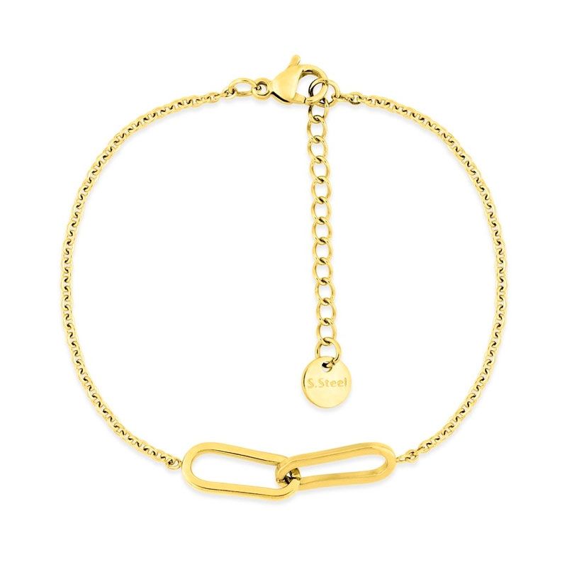 Bracelet femme ovals entrelacés edora acier doré edo431277b - bracelets-acier - edora