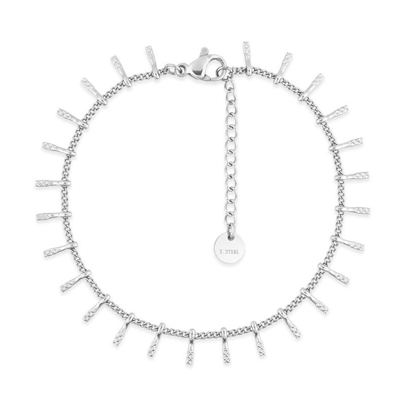 Bracelet femme pampilles edora acier argenté edo433752 - bracelets-acier - edora