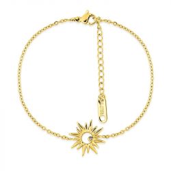 Bracelet femme soleil edora acier doré et cristal de synthèse edo433949 - bracelets-acier - edora - 0