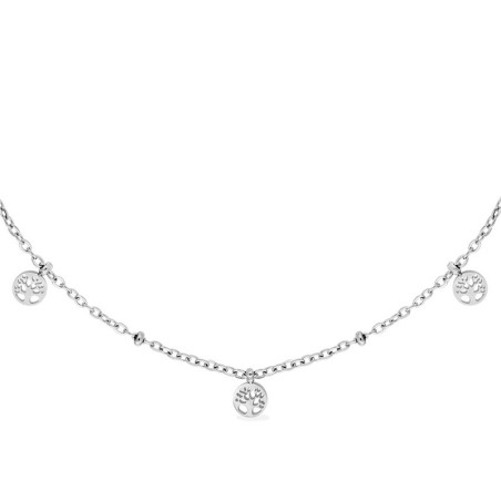 Collier femme breloques arbre de vie edora acier edo431274c – colliers acier