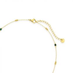 Collier femme chaîne pendante edora acier doré et malachite synthétique edo432679 - colliers-acier - edora - 2