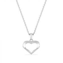 Collier femme coeur edora acier argenté edo432258 - colliers-acier - edora - 0