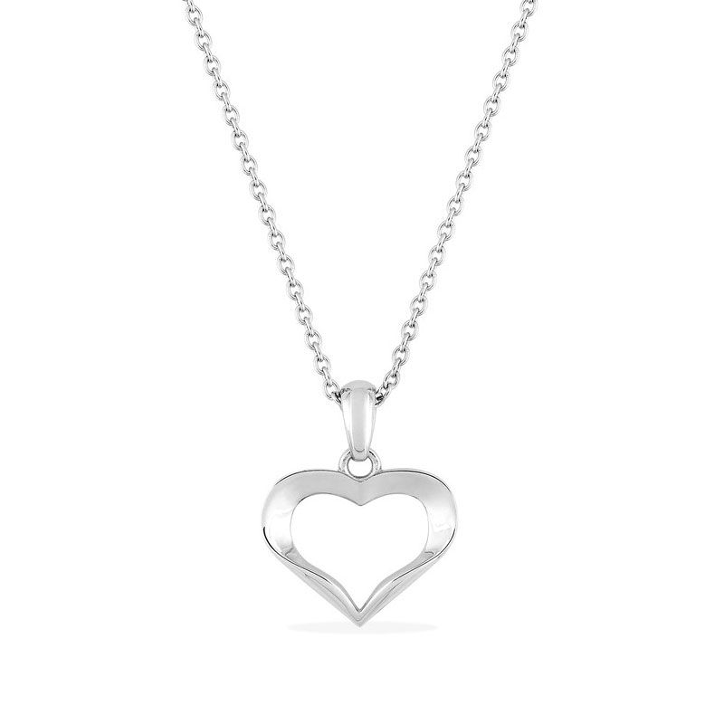 Collier femme coeur edora acier argenté edo432258 - colliers-acier - edora