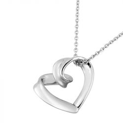 Collier femme coeur edora acier argenté edo432260 - colliers-acier - edora - 1