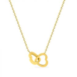 Collier femme cœurs entremêlés edora acier doré edo432137 - colliers-acier - edora - 0