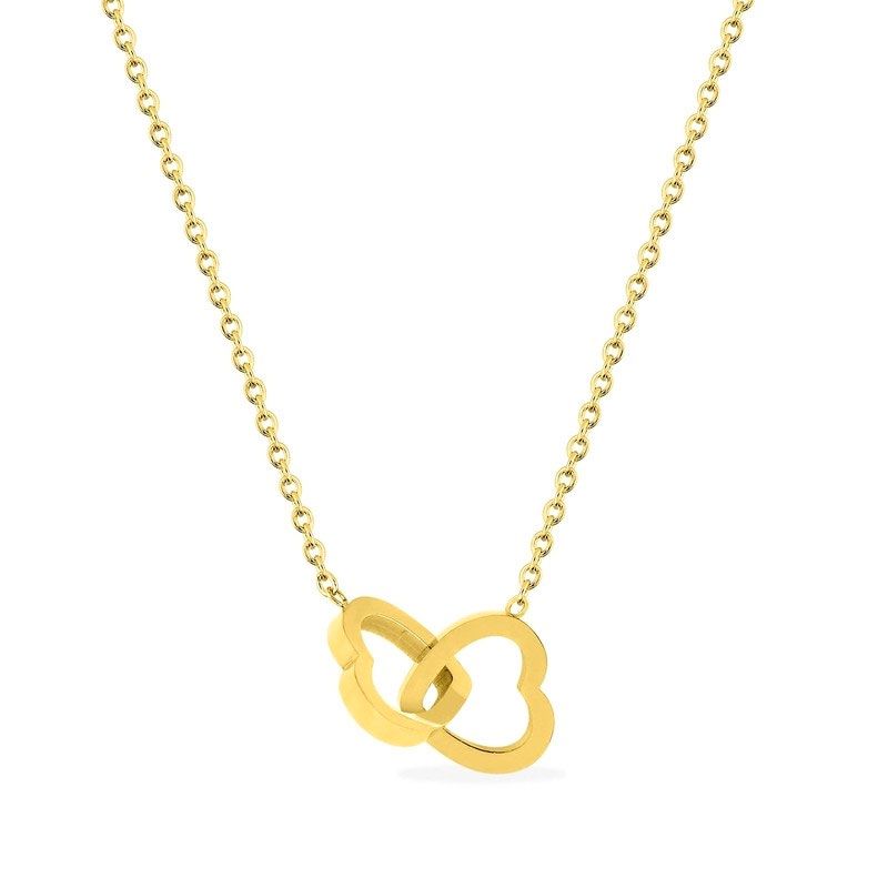 Collier femme cœurs entremêlés edora acier doré edo432137 - colliers-acier - edora