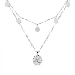 Collier femme double rangs edora acier edo432157 - colliers-acier - edora - 0