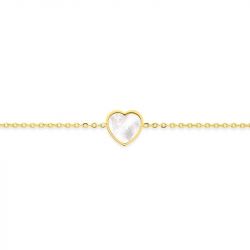 Bracelet femme edora acier doré et coeur nacré edo403346 - bracelets-acier - edora - 1