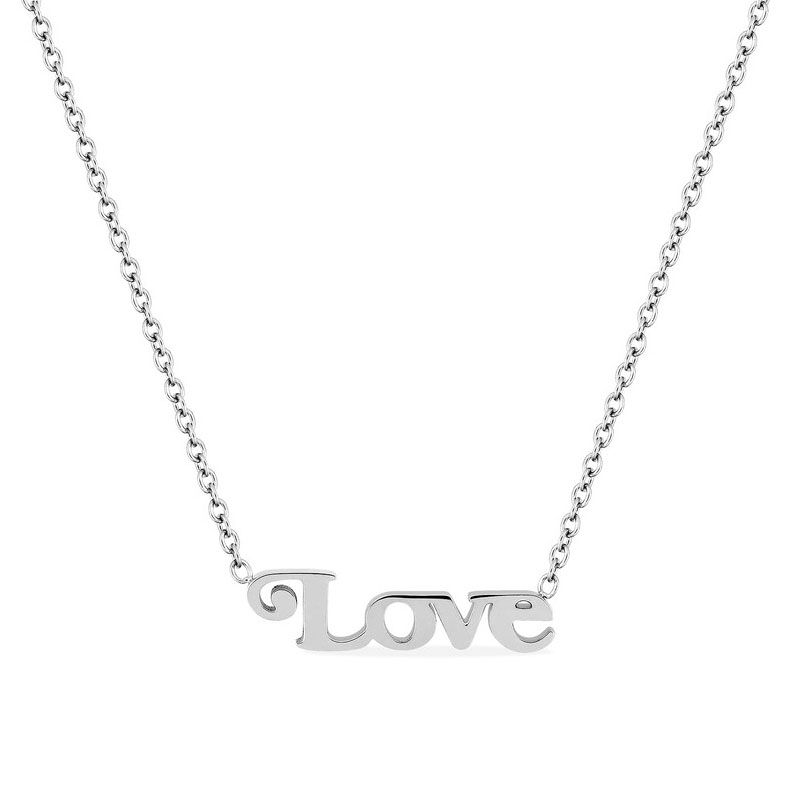 Collier femme love edora acier argenté edo432382 - colliers-acier - edora